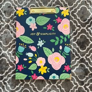 Emily Ley openable clipboard with folder and paper inside